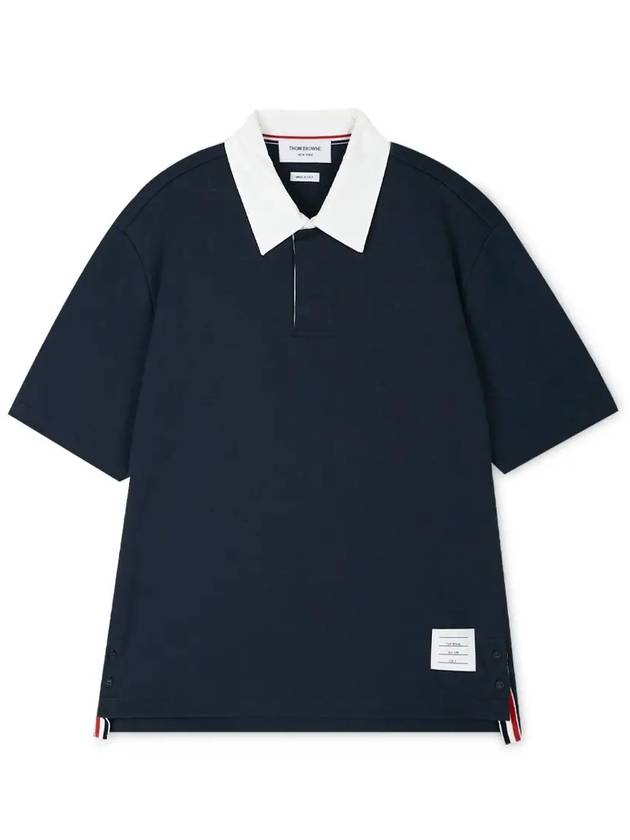 Logo Patch Polo Shirt Black - THOM BROWNE - BALAAN 4