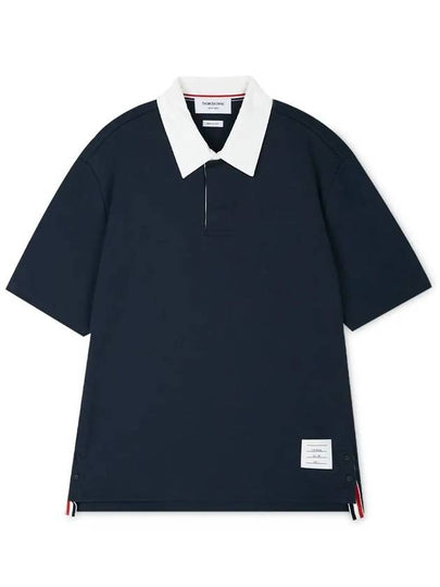 Logo Patch Polo Shirt Black - THOM BROWNE - BALAAN 2