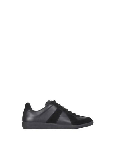 Men's Replica Leather Suede Low Top Sneakers Black - MAISON MARGIELA - BALAAN 2