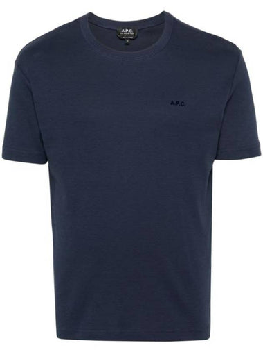 Lewis Cotton Short Sleeve T-Shirt Navy - A.P.C. - BALAAN 1