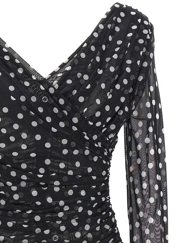 Polka dot tulle top F7AB5TFSRP2 - DOLCE&GABBANA - BALAAN 4