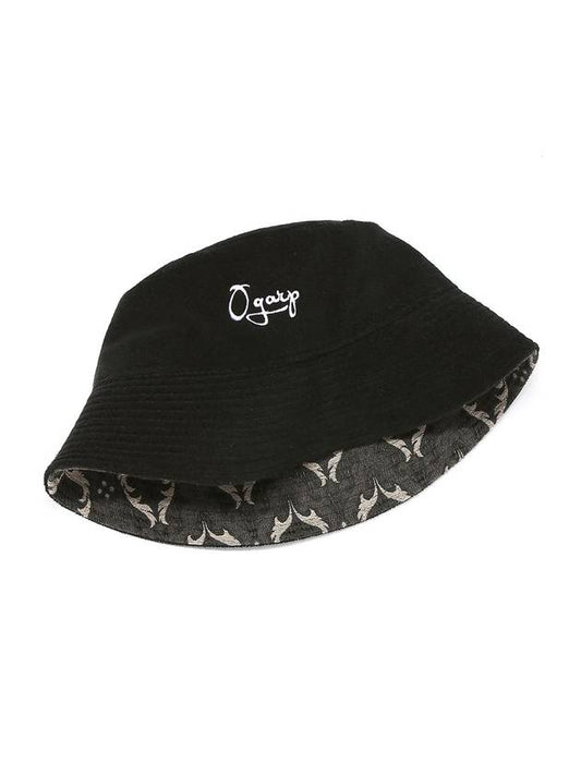 JACQUARD PATTERN WARM BUCKET HAT BLACK - OGARP - BALAAN 2