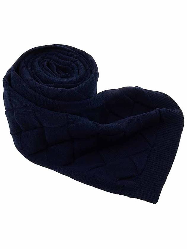 Intrecciato Wool Muffler Navy - BOTTEGA VENETA - BALAAN 11