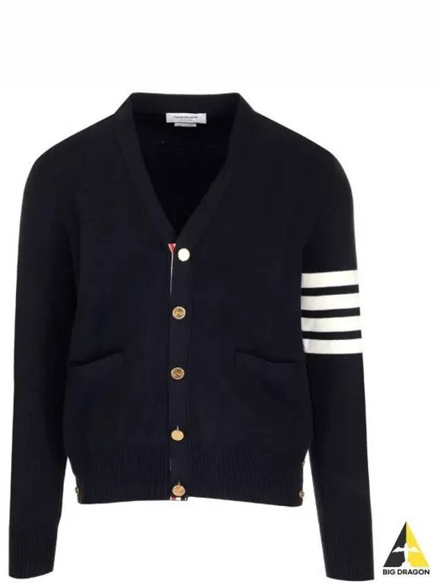 Milano Stitch 4 Bar Cardigan Navy - THOM BROWNE - BALAAN 2