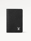 Pocket Organizer Taiga Leather Card Wallet Black - LOUIS VUITTON - BALAAN 2