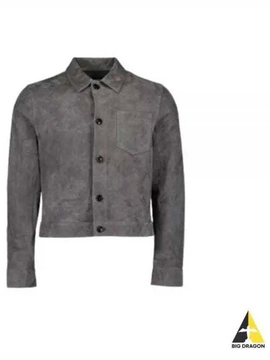 Suede Overshirt Jacket Grey - AMI - BALAAN 2