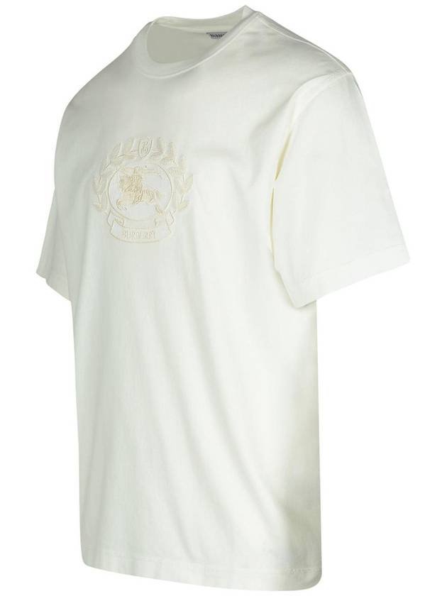 Embroidered Logo Cotton Short Sleeve T-Shirt White - BURBERRY - BALAAN 3