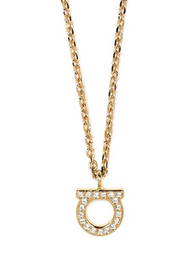 Gancini Crystal Necklace Gold - SALVATORE FERRAGAMO - BALAAN 2