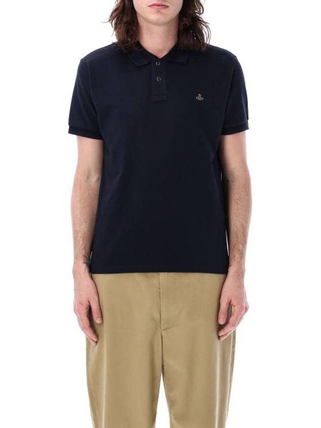 Classic ORB Logo Polo Shirt Navy - VIVIENNE WESTWOOD - BALAAN 2