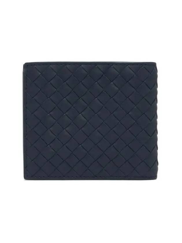 Intrecciato Calf Leather Half Wallet Navy - BOTTEGA VENETA - BALAAN 5