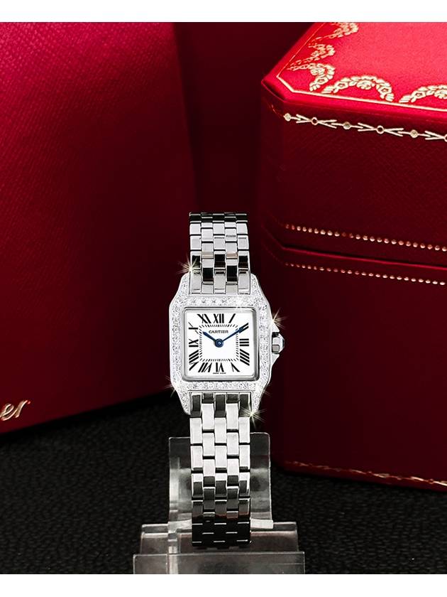 Santos Demoiselle Bezel Diamond Women s Steel Watch - CARTIER - BALAAN 2