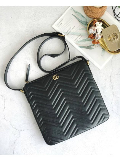 GG Marmont Chevron Cross Bag Black - GUCCI - BALAAN 2