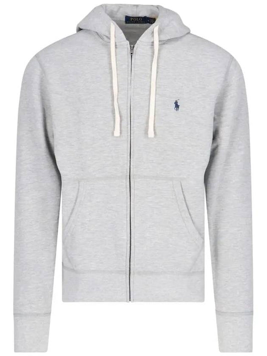 Embroidered Pony Logo Zip Up Hoodie Grey - POLO RALPH LAUREN - BALAAN 2