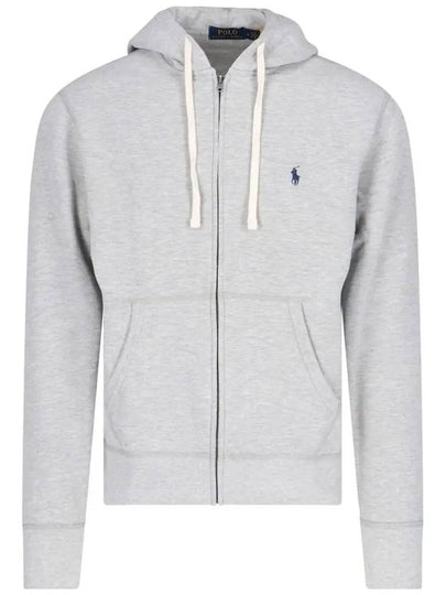 Embroidered Pony Logo Zip Up Hoodie Grey - POLO RALPH LAUREN - BALAAN 2