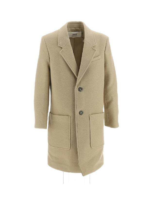 Two Button Wool Single Coat Champagne - AMI - BALAAN 2