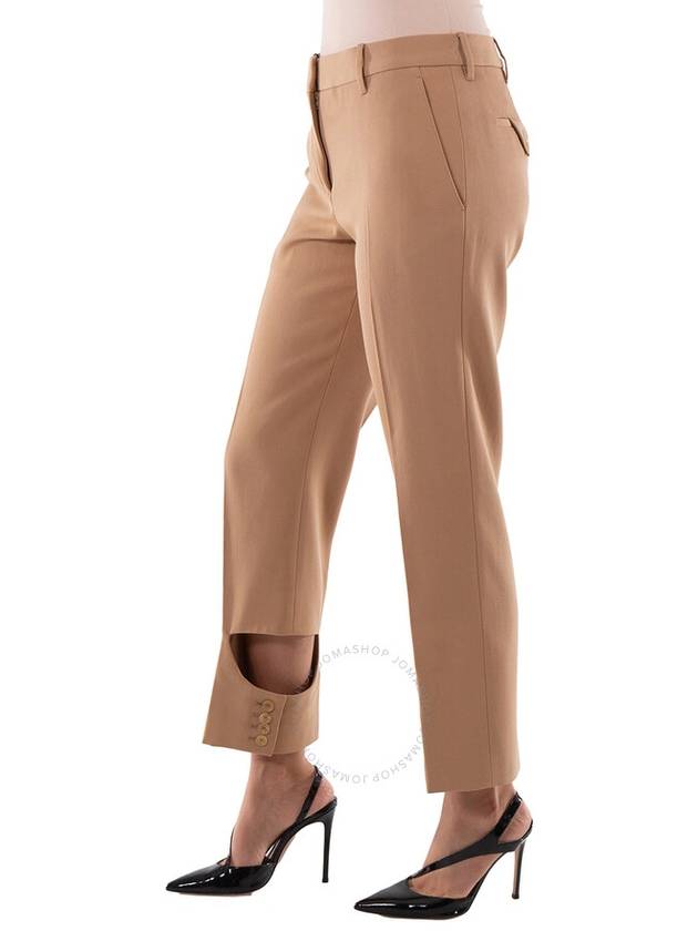 Burberry Ladies Dark Biscuit Cut Out Detail Trousers, Brand Size 8 (US Size 6) - BURBERRY - BALAAN 3