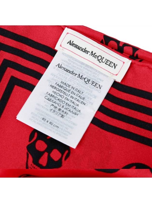 Women's 100% Silk Scarf Muffler Red 590929 3001Q 6460 - ALEXANDER MCQUEEN - BALAAN 5