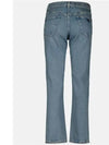 5 Pocket Organic Denim Cotton Straight Jeans Mid Blue - PRADA - BALAAN 4