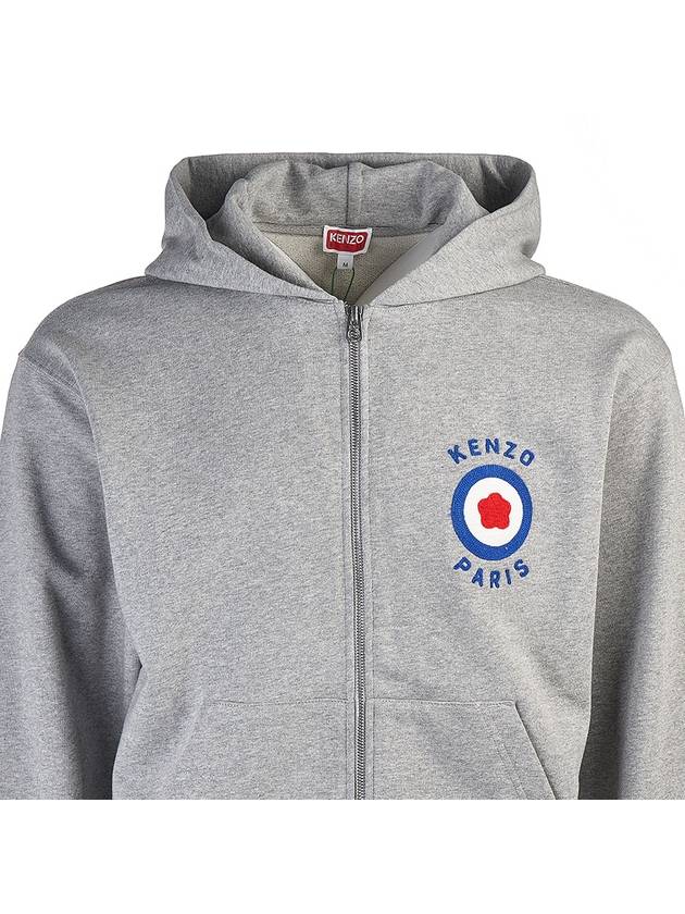 Mini Logo Hooded Zip Up Grey - KENZO - BALAAN 5