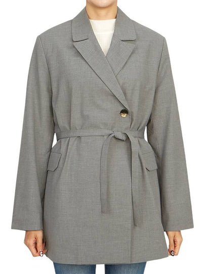 Oversized Blazer Jacket Grey - GANNI - BALAAN 2