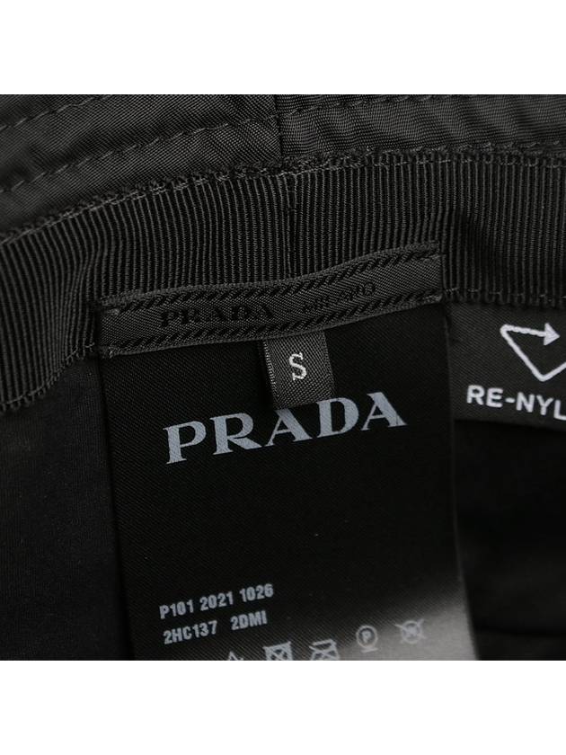 Triangle Logo Re-nylon Bucket Hat Black - PRADA - BALAAN 9