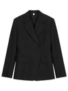 Women's Wool Tailored Blazer Jacket Black - BURBERRY - BALAAN 2