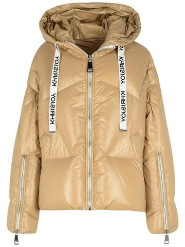 Khrisjoy 'Shiny' Beige Polyamide Down Jacket - KHRISJOY - BALAAN 1