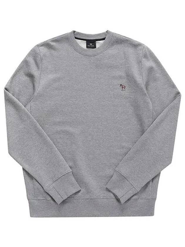 Zebra Patch Organic Cotton Sweatshirt Grey - PAUL SMITH - BALAAN 3