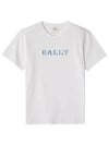 Logo Print Short Sleeve T-Shirt White - BALLY - BALAAN 3