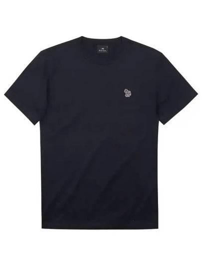 Zebra Logo Crew Neck Cotton Short Sleeve T-Shirt Navy - PAUL SMITH - BALAAN 2