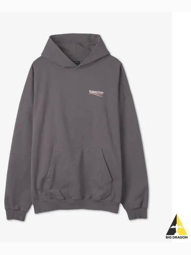 Wave Logo Large Fit Hoodie Grey - BALENCIAGA - BALAAN 2