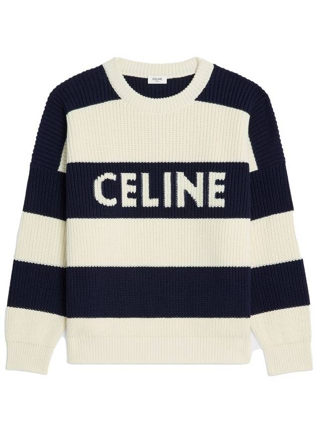 Logo Stripe Knit Top Ecru - CELINE - BALAAN 2