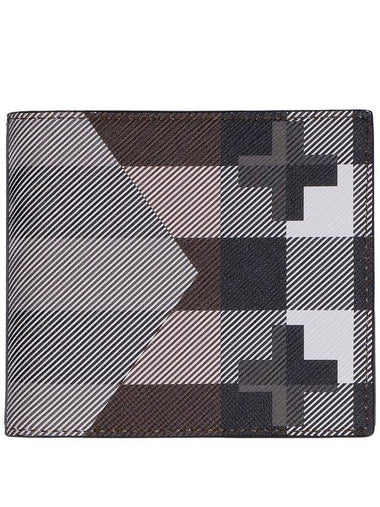 Geometric Check Halfwallet Birch Brown - BURBERRY - BALAAN 1