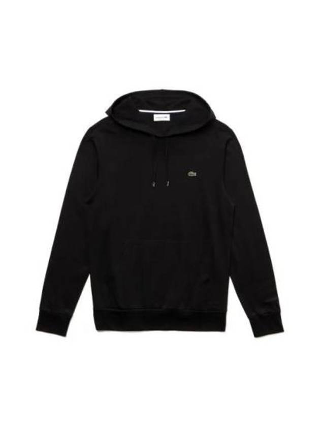 Men's Cotton Jersey Hoodie Black - LACOSTE - BALAAN 2