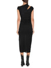 Ribbed Asymmetric Knee Length Long Dress Black - HELMUT LANG - BALAAN 4