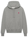 Heart Small Logo Hoodie Grey - AMI - BALAAN 2