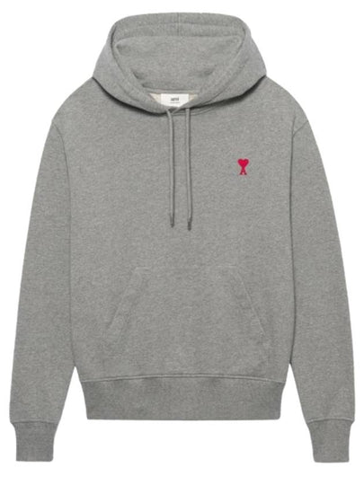 Heart Small Logo Hoodie Grey - AMI - BALAAN 2