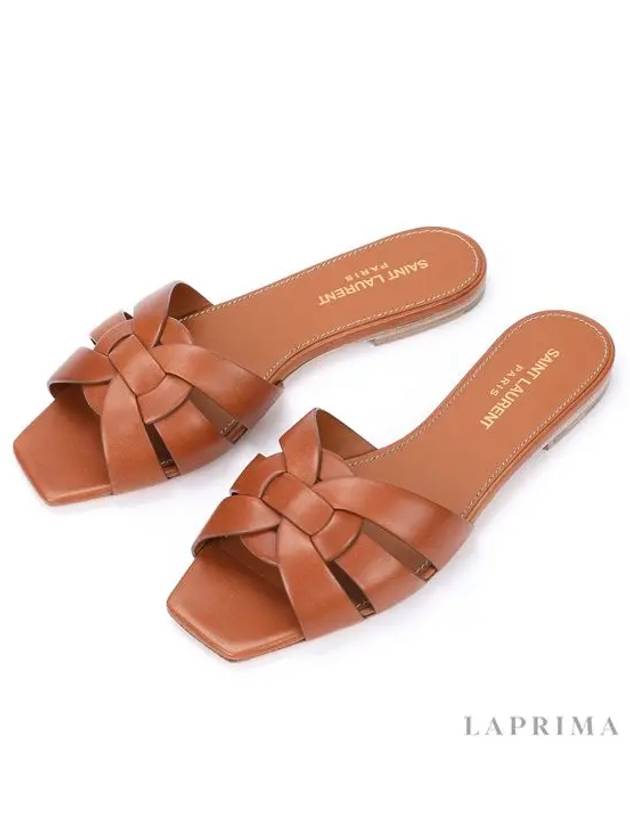 Metal Free Tanning Slide Mule Brown - SAINT LAURENT - BALAAN 5