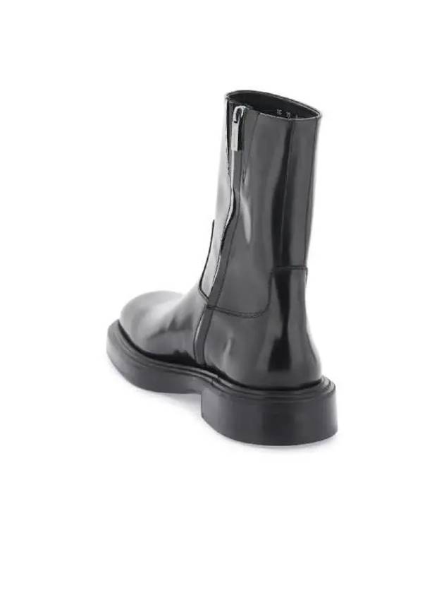 Round Toe Calfskin Ankle Boots Black - SALVATORE FERRAGAMO - BALAAN 4