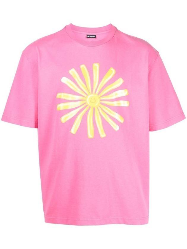 Men's Le Soleil Cotton Short Sleeve T-Shirt Pink - JACQUEMUS - BALAAN 1