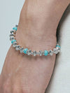 Navajo Turquoise Beads Bracelet Silver - KND - BALAAN 11