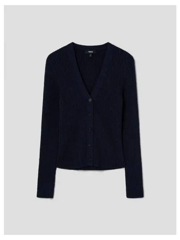 Women s Waverly Boucle Texture Spring Fall Cardigan Navy Domestic Product GM0024062490407 - THEORY - BALAAN 1