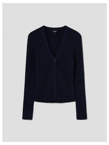 Women s Waverly Boucle Texture Spring Fall Cardigan Navy Domestic Product GM0024062490407 - THEORY - BALAAN 1