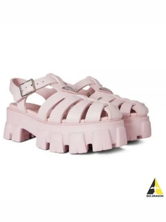 Monolith Rubber Sandals Alabaster Pink - PRADA - BALAAN 2