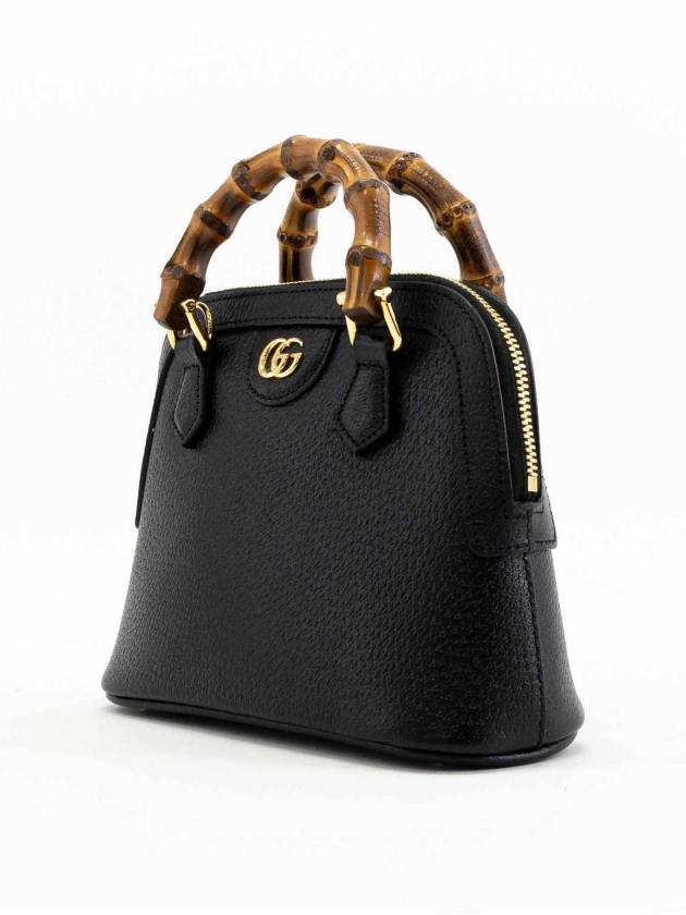 Diana Mini Tote Bag Black Leather - GUCCI - BALAAN 3