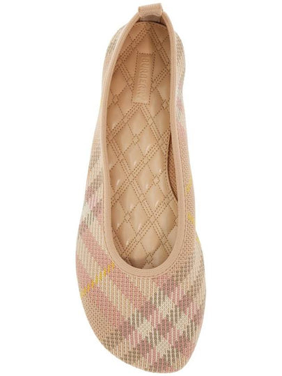 beige check knit ballerinas with rubber sole - BURBERRY - BALAAN 2