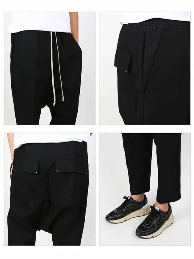 Drawstring Crop Baggy Pants Black - RICK OWENS - BALAAN 4