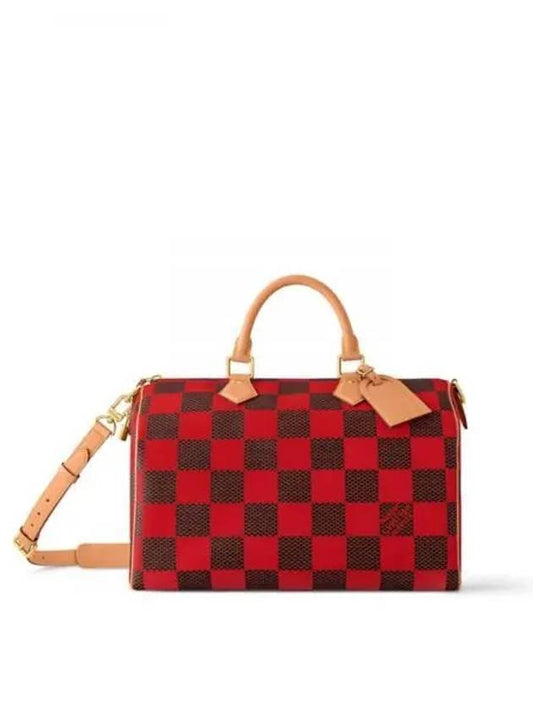 Louis Vuitton Speedy 40 Bandouliere Damier Pop Duffel Bag Red - LOUIS VUITTON - BALAAN 2