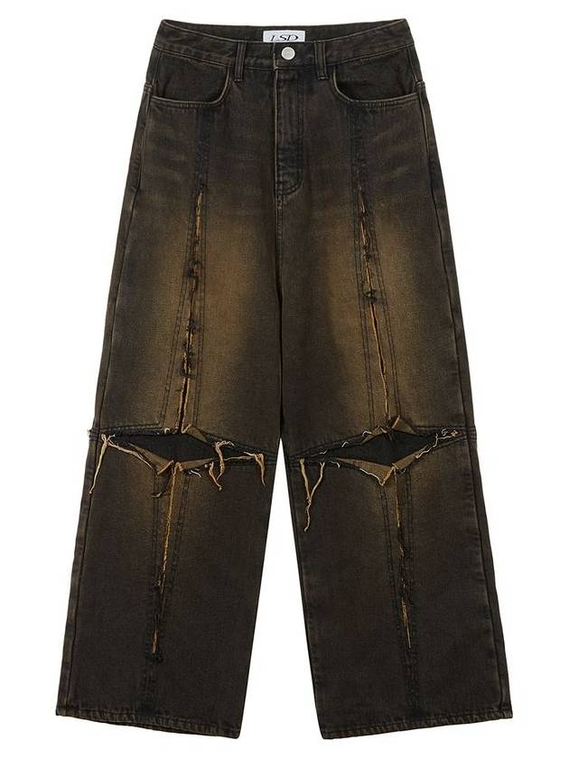 Runway Cross Raw Edge Jeans Black - ULKIN - BALAAN 2