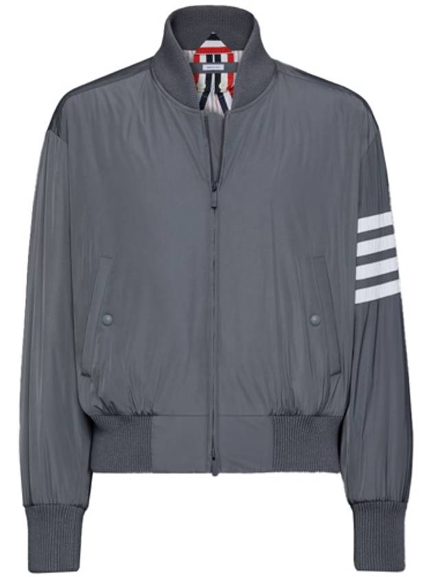 Poly Twill 4-Bar Oversized Knit Down Bomber Jacket Medium Grey - THOM BROWNE - BALAAN 2